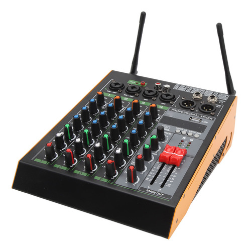 Console De Mixagem De 4 Canais Sm4 Mixer Microfones Sem Fio
