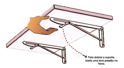 Imagem 8 de 10 de Mesa De Parede Dobrável 60x41 Suporte Branco Prateleiras