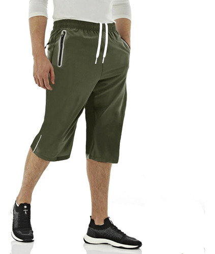 Pantalones Cortos Capri Para Hombre  Rodilleras  Gimnasio  E