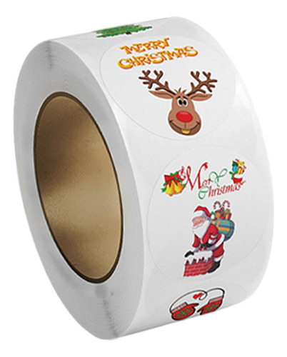 Rollo De 500 Pegatinas Navideñas Para Hacer Estilo G