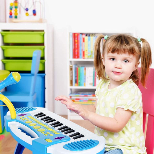 Piano Toy Keyboard Love&mini Para Niños Con 31 Teclas Y Micr