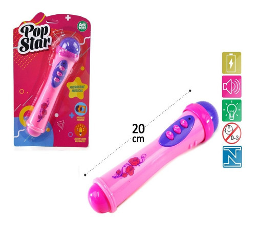 Microfone Infantil Musical Pop Star