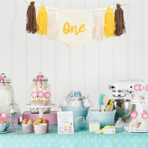 1er Birthday Party Banner Decoración De Múltiple Marrón