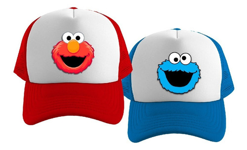 Par De Gorras Trucker Modelo Elmo Y Monstruo Come Galletas