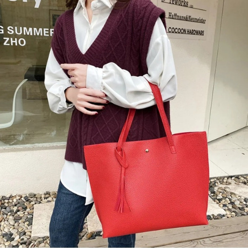 Bolso De Mano 041 Para Mujer Con Borlas Y Estampado De Lichi