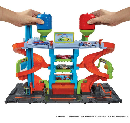 Hotwheels City Megatower Carwash Color Shifters Hdp05 Mattel Color Azul