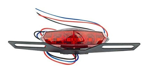 Faro Peligro Gdbs-062 Con Portaplaca Mica Roja Para Moto 