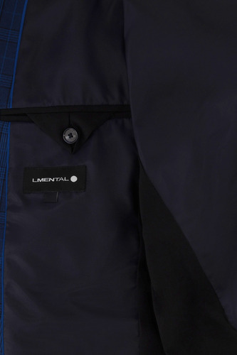 Saco Separado Formal Move Skinny Fit Lmental Azul Obscuro A Cuadros 44
