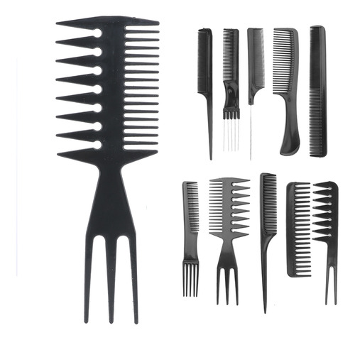 10 Peines De Peluquería, Set De Peinado Profesional
