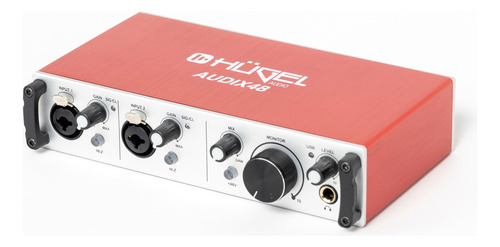 Interfaz Audio Placa Sonido Hügel Audix 48 Usb 2x2 Color Rojo
