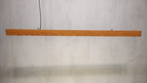 Colgante Lineal Led Símil Madera. 114cm Símil Madera. Luz Neutra