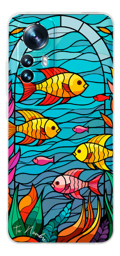 Funda Para Xiaomi Para Mujer Peces Vitral Con Tu Nombre