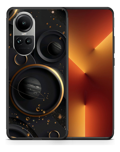 Funda Para Oppo Júpiter Planeta Universo Dorado Caballero