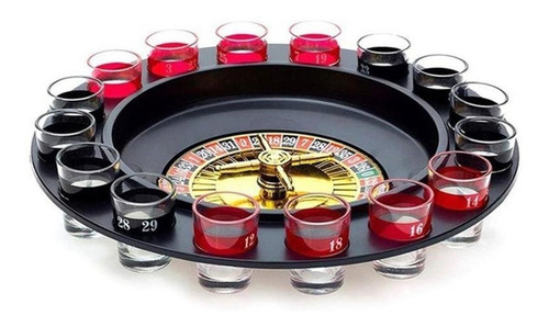 Imagem 1 de 3 de Jogo Cassino Roleta Shot - 16 Copos Bebida Drink Destilado