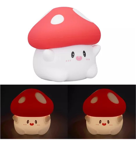 Mesita De Noche Mushroom Night De 800 Mah Con Hongo Rojo