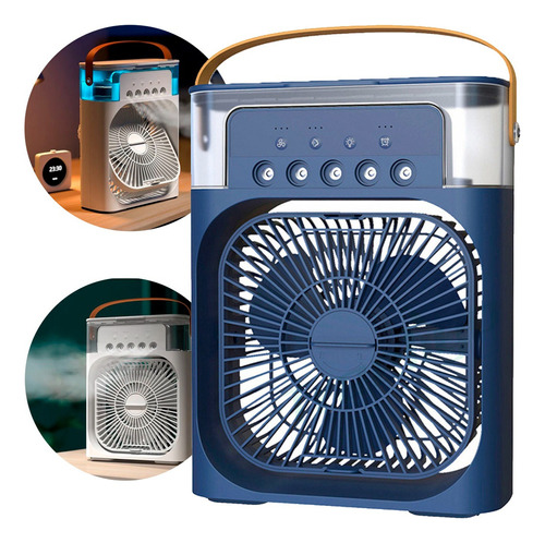 Mini ventilador de mesa con aire acondicionado portátil, color azul, 110 V/220 V
