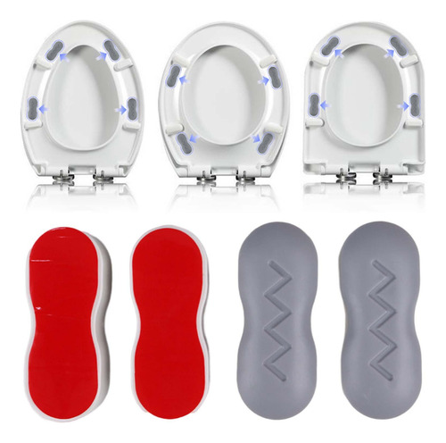 4x Amortiguadores De Asiento De Inodoro Tapón Estilo A