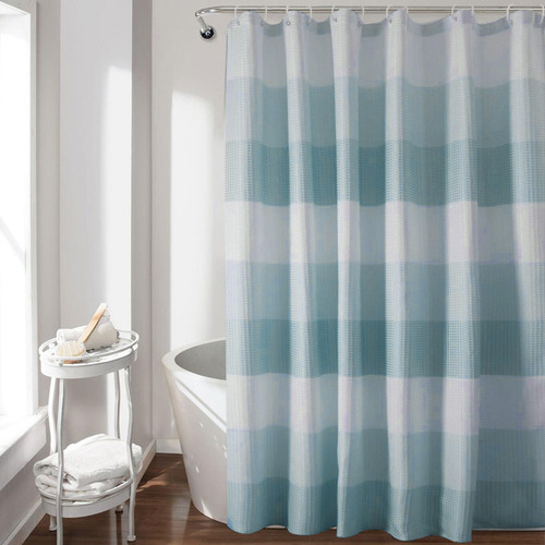 Cortina De Chuveiro Weave Com 12 Ganchos Laterais Para Banhe