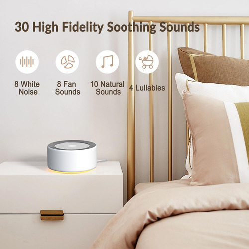 Máquina De Sonido White Noise Kipcush Con Lámpara Y Luz De G