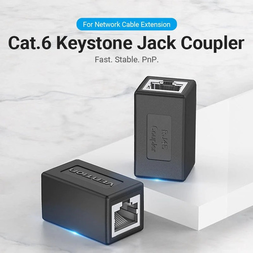 Vention Adaptador Union Rj45 Cat6/cat5e Ftp Lan Blanco