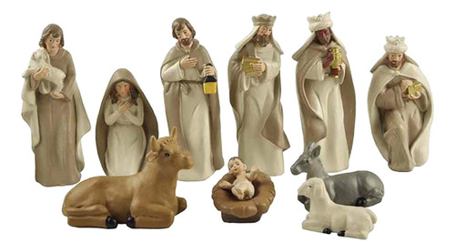 10 Piezas De Natividad De Navidad Set Escena Bebé Jesús