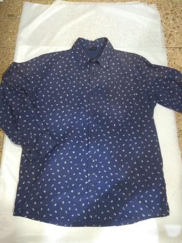 Camisa Manga Larga Estampada. Varios Tonos Y Talles Especial