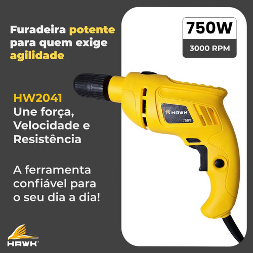 Furadeira Impacto 750w Para Concreto E Parede Mandril Aperto Rápido