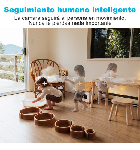 Genbolt® Cámara De Seguridad Wifi Interiore IP Vigilancia Doméstica Cctv Con Detección De Humanoides Cámara De Paseo Automático Para Niñeras Y Mascotas Monitor Para Bebés Con Alarma De Audio Para Casa