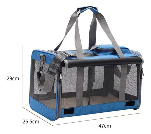 Canil Bolso Transporte Tela Gatos Perros Pequeños 47x26x29cm