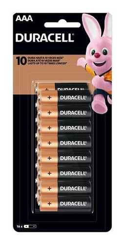 Imagem 1 de 6 de Pilha Duracell Alcalina Palito Aaa Cartela C/16 Econopark