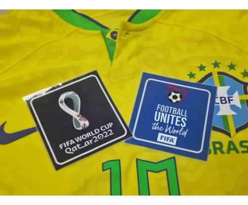 2 Escudo Vinho / Azul Copa Qatar Da Camisa Amarela Brasil
