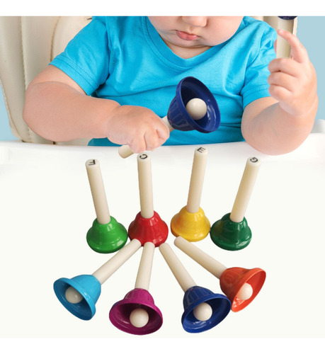 Campanas De Mano Coloridas De 8 Notas Para Niños -