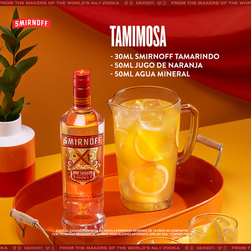 Vodka Spicy Smirnoff Sabor Tamarindo 1000 Ml