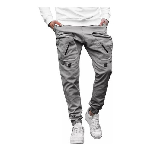 C+ Hombre Cargo Bolsillo Pantalones Streetwear Joggers Hip