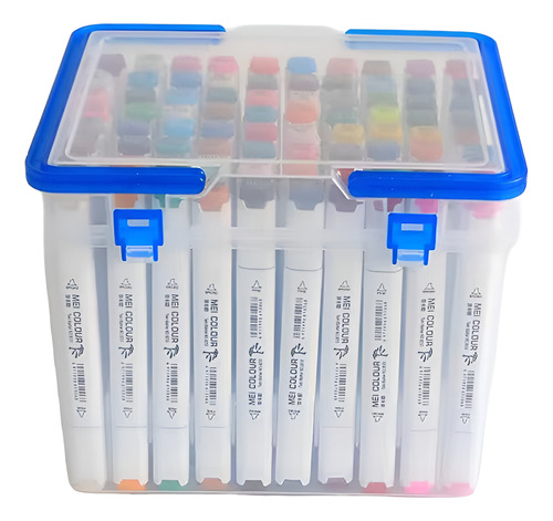 Marcadores Doble Punta X 80 Unidades En Caja Plastica