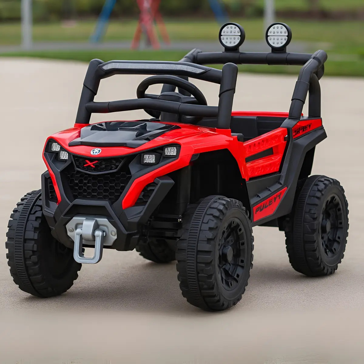 Carro Jipe Elétrico Infantil Controle Remoto Pedal Sons Cor Vermelho