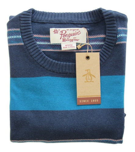 Sweater Penguin Hombre Rayas Azul Talla S / Rabstore