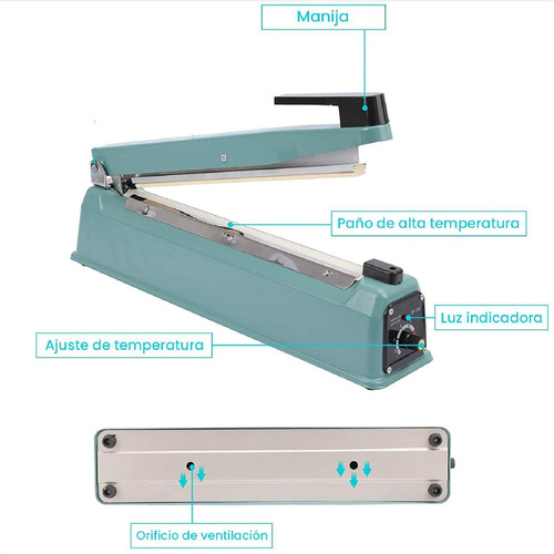 Selladora De Bolsas De Plástico 40 Cm 525w 110v + Repuesto