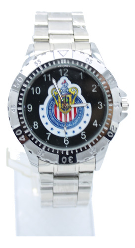 Reloj Chivas Guadalajara Metal Acero Caballero Contra Agua