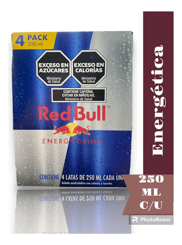 Red Bull Energy Drink 250ml Lata Pack X4 Bebida Energizante