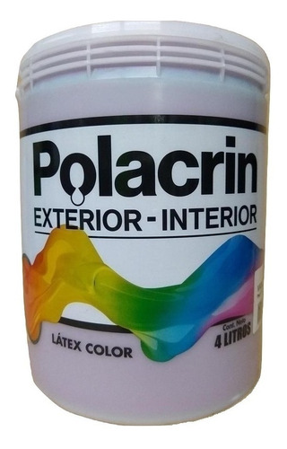 Látex Color Interior Exterior Polacrin 4 Litros M. Envios