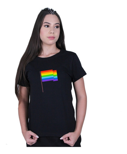 Camiseta Baby Look Feminina Camisa Bandeira Orgulho Lgbt 