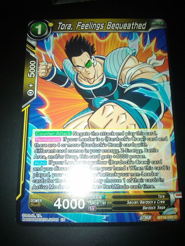 Tora, Feelings Bequeathed Z Legends Carta Dragon Ball