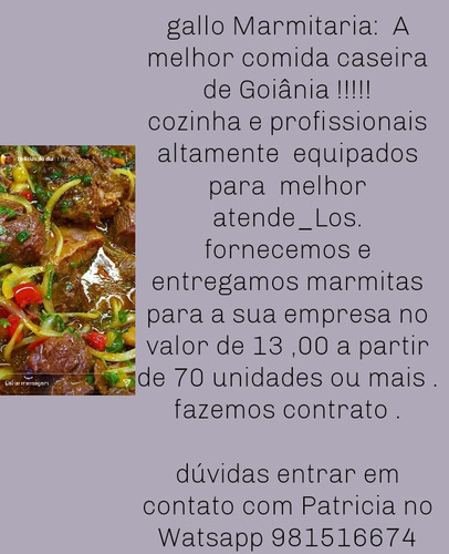Imagem 1 de 5 de Gallo Marmitaria Goiânia ( Go )