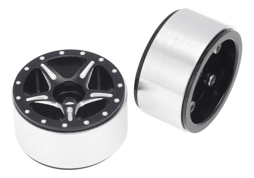 2 X 2 Piezas Rc Rim Set Para Axial Scx24 90081 1:24 Rc Negro