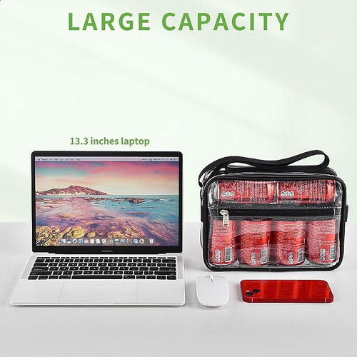 Bolsa De Ombro Transparente Stadium-appd Para Trabalho, Viag