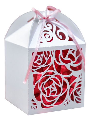 30 Cajas Caladas Grande 10x17 Rosas Souvenirs Personalizadas