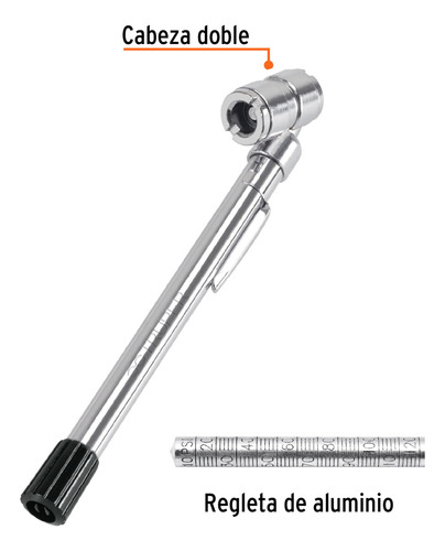 Medidor De Aire 160 Psi Calibrador Cabeza Doble Truper
