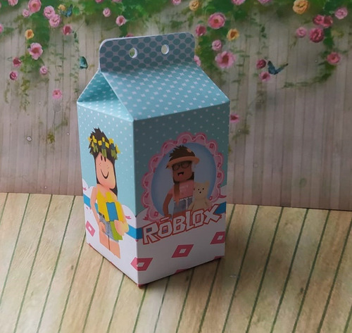 Imagem 3 de 3 de 20 Caixas Milk Lembrança Festa Roblox Rosa Menina