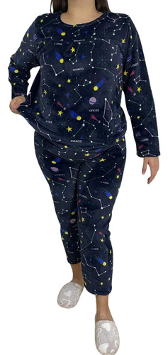 Pijama Afelpada Con Diseño Para Dama 12 Piezas